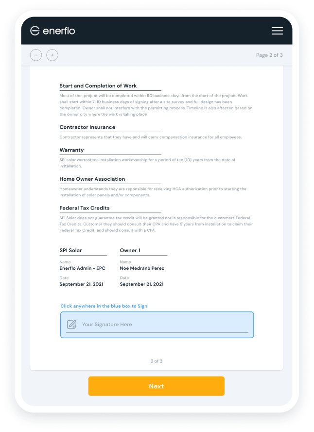 Enerflo | Enerflo Solar Software Platform Features | Sales Process