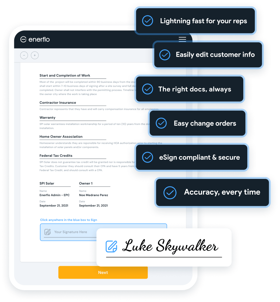 Enerflo Solar Software Platform Docflo Doc Signing.