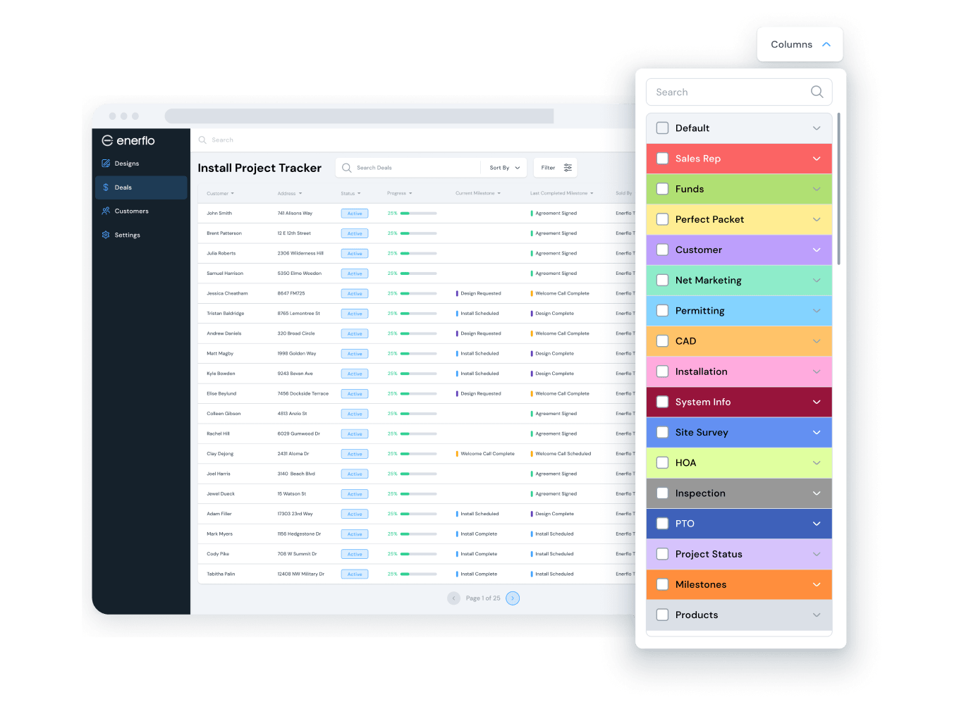 Create and save as many Enerflo Custom Reports as you’d like to get the data you need fast.