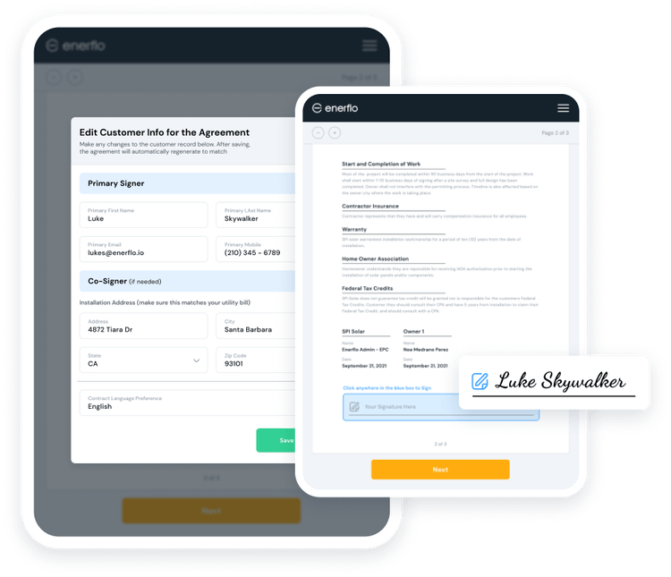 Enerflo | Enerflo Solar Software Platform Features | Docflo Doc Signing