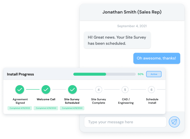 Enerflo Project Milestone Management is tailored to the unique milestones that define the work involved for your company to get glass on roof.