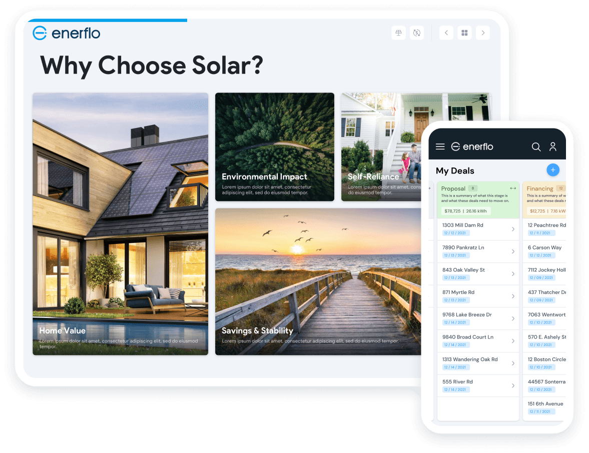 Enerflo Solar Software Platform Sales Process.